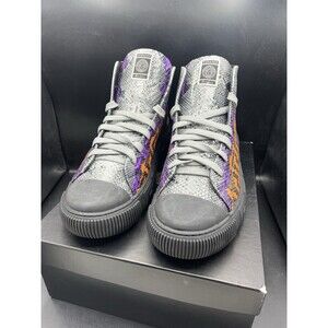 VERSACE Greca Python Embossed Leather High Top Sneakers EUR 47 / Men’s US 14